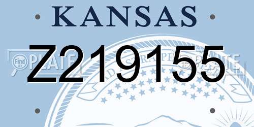 Z219155 Kansas License Plate