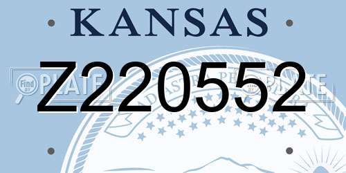 Z220552 Kansas License Plate