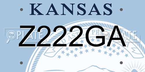Z222GA Kansas License Plate