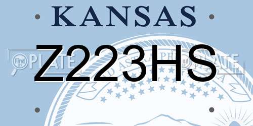 Z223HS Kansas License Plate