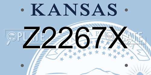 Z2267X Kansas License Plate
