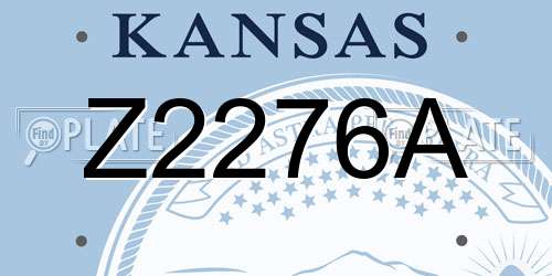 Z2276A Kansas License Plate