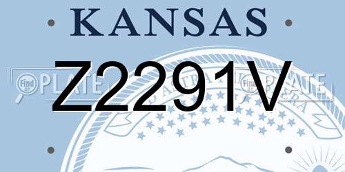 Z2291V Kansas License Plate