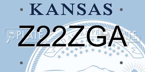 Z22ZGA Kansas License Plate