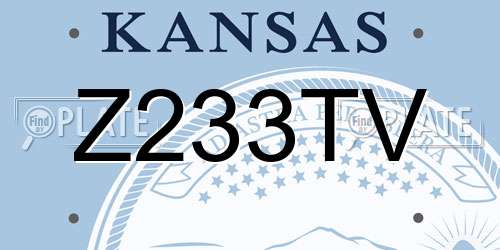 Z233TV Kansas License Plate