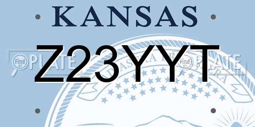 Z23YYT Kansas License Plate