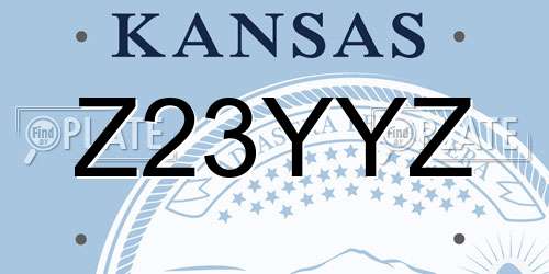 Z23YYZ Kansas License Plate