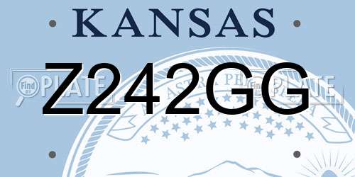 Z242GG Kansas License Plate