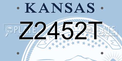 Z2452T Kansas License Plate