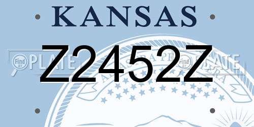 Z2452Z Kansas License Plate