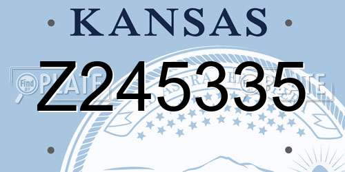 Z245335 Kansas License Plate