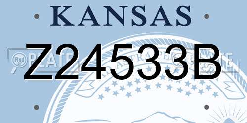 Z24533B Kansas License Plate