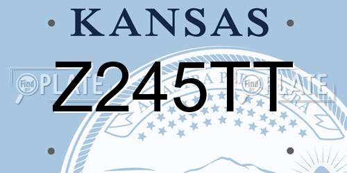 Z245TT Kansas License Plate