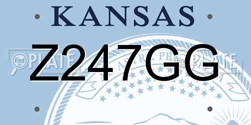 Z247GG Kansas License Plate