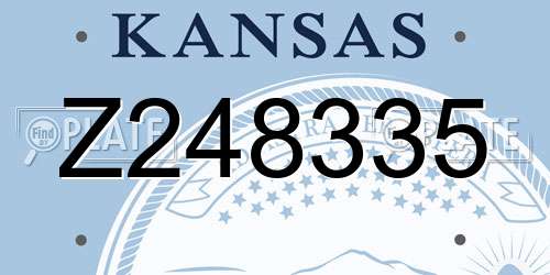Z248335 Kansas License Plate