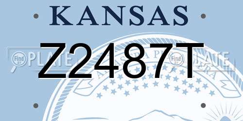 Z2487T Kansas License Plate
