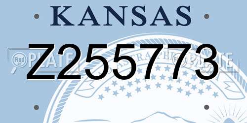 Z255773 Kansas License Plate