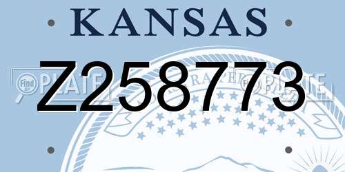 Z258773 Kansas License Plate