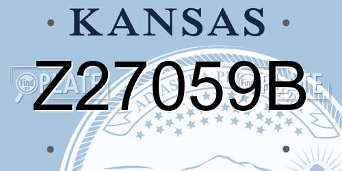 Z27059B Kansas License Plate