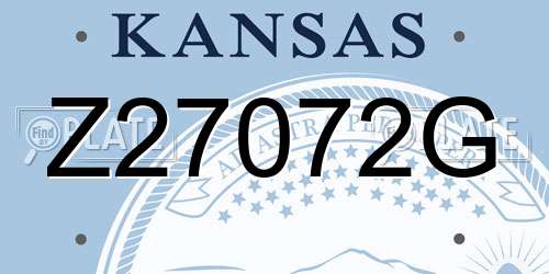 Z27072G Kansas License Plate