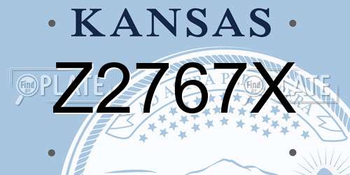Z2767X Kansas License Plate