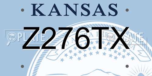Z276TX Kansas License Plate