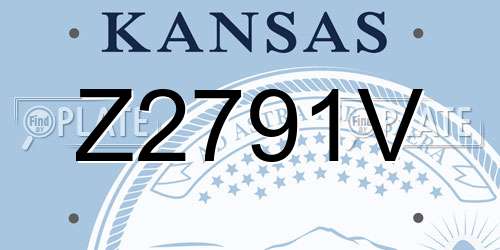Z2791V Kansas License Plate