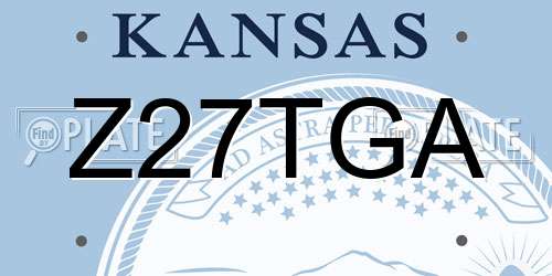 Z27TGA Kansas License Plate