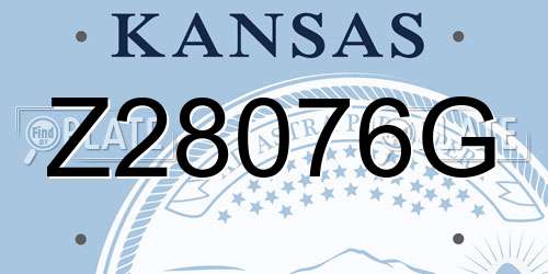 Z28076G Kansas License Plate