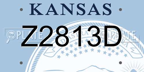 Z2813D Kansas License Plate