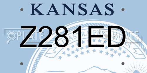 Z281ED Kansas License Plate