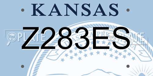 Z283ES Kansas License Plate