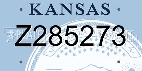 Z285273 Kansas License Plate