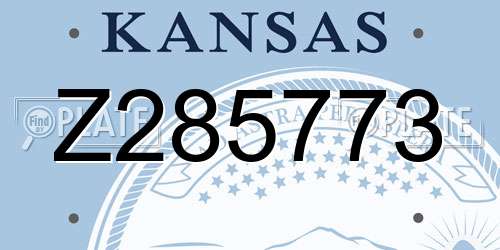 Z285773 Kansas License Plate