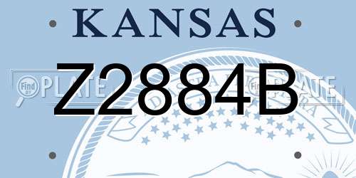 Z2884B Kansas License Plate