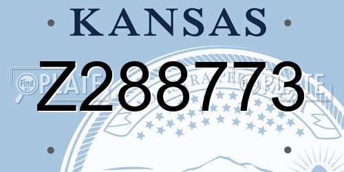 Z288773 Kansas License Plate