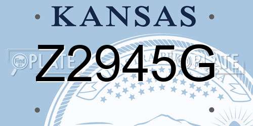 Z2945G Kansas License Plate