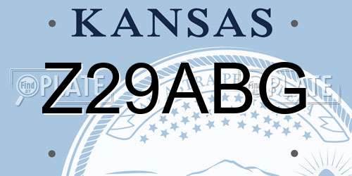 Z29ABG Kansas License Plate