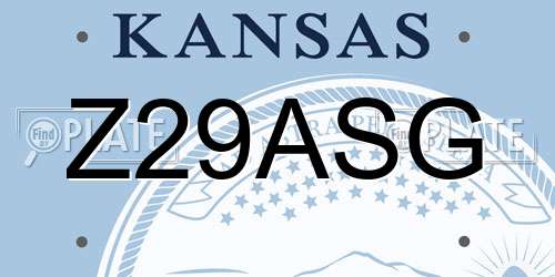 Z29ASG Kansas License Plate