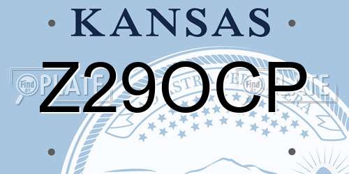 Z29OCP Kansas License Plate