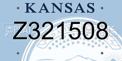 Z321508 Kansas License Plate