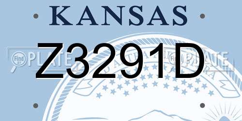 Z3291D Kansas License Plate