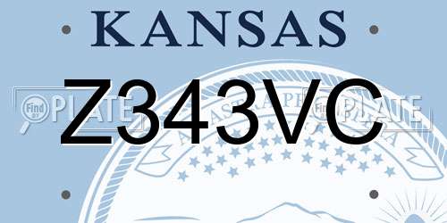 Z343VC Kansas License Plate