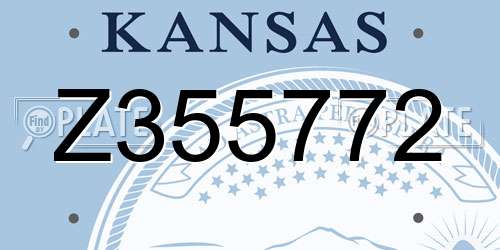 Z355772 Kansas License Plate