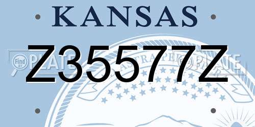 Z35577Z Kansas License Plate