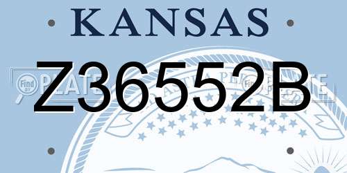 Z36552B Kansas License Plate