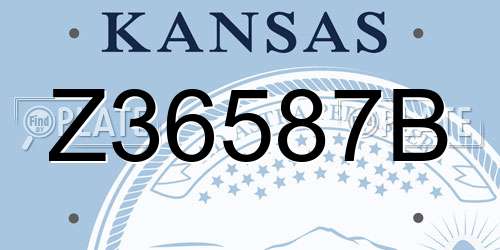 Z36587B Kansas License Plate