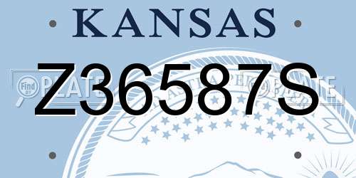 Z36587S Kansas License Plate