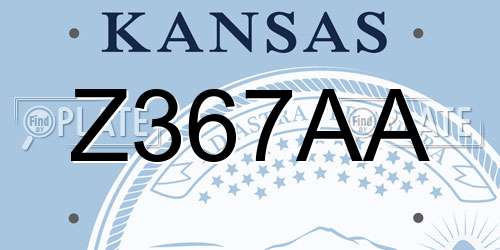 Z367AA Kansas License Plate