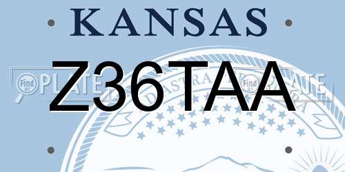 Z36TAA Kansas License Plate